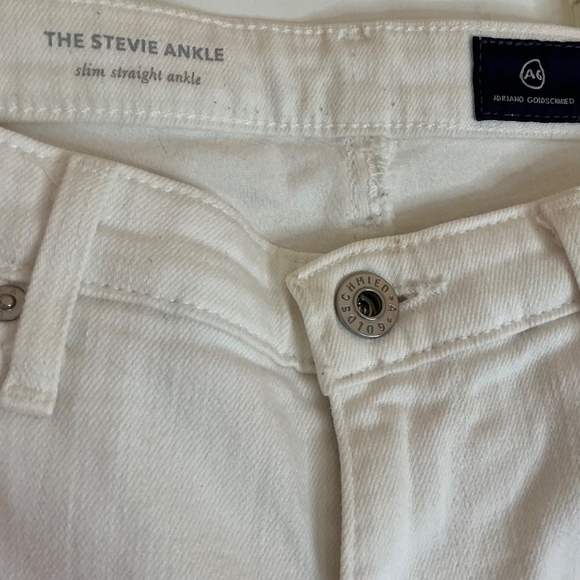 AG The Stevie Ankle white cut spring summer jeans size 8 - Picture 6 of 7